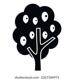 Nut tree icon simple vector. Harvest plant. Farm bush