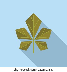 Nut tree leaf icon flat vector. Autumn fall.