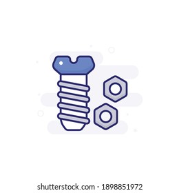 Nut vector filled outline icon style illustration. EPS 10 file 