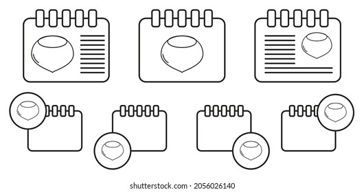 Nut vector icon in calender set illustration for ui and ux, website or mobile application