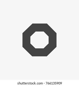 Nut vector icon on grey background