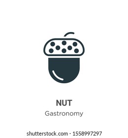 Nut vector icon on white background. Flat vector nut icon symbol sign from modern gastronomy collection for mobile concept and web apps design.