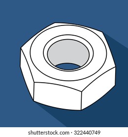 Nut vector illustration in flat design.