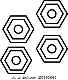 Nut Vector Line Icon Design