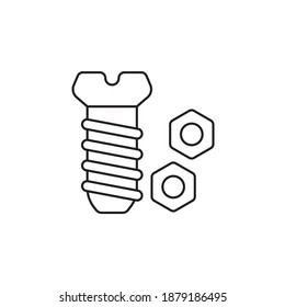 Nut Vector Outline Icon Style Illustration. EPS 10 File 
