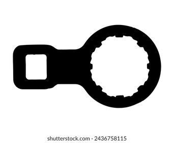 Nut wrench silhouette vector art