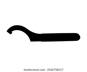 Nut wrench silhouette vector art