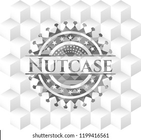 Nutcase grey emblem with cube white background