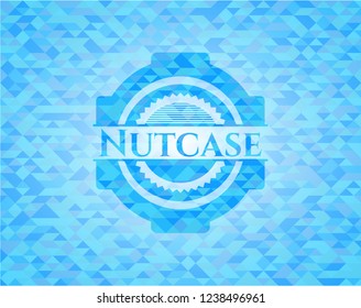 Nutcase realistic sky blue emblem. Mosaic background