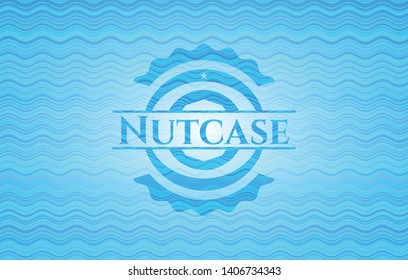 Nutcase sky blue water wave emblem. Vector Illustration. Detailed.