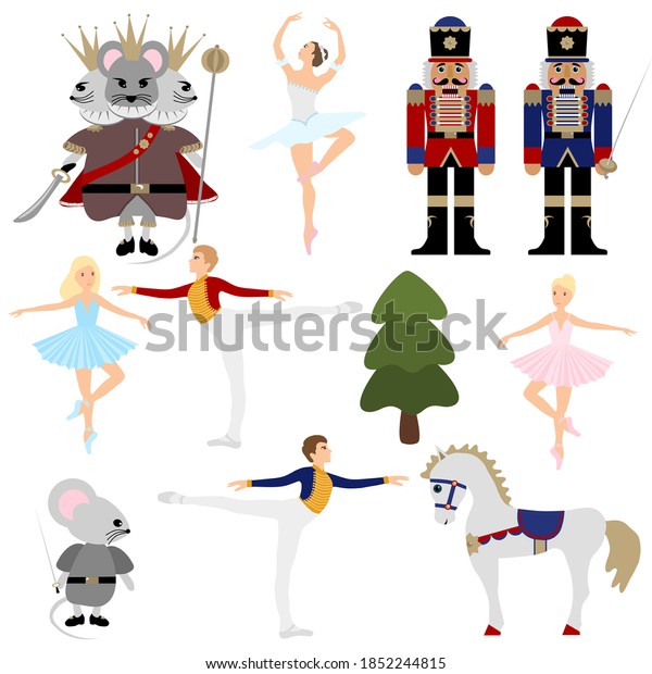 Nutcracker Ballet Christmas Collection Set Vector Stock Vector (Royalty ...