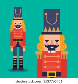 nutcracker cartoon with uniform . vector illustration