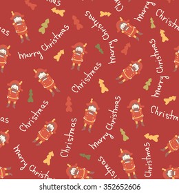 Nutcracker christmas amazing seamless cute tree red pattern.