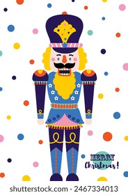 Nutcracker. Christmas illustration. Cute poster.