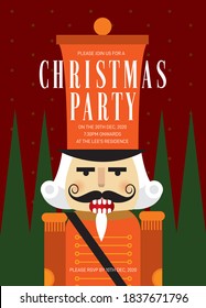 nutcracker christmas invitation design template vector/illustration