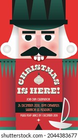 nutcracker christmas party invitation card design template vector, illustration