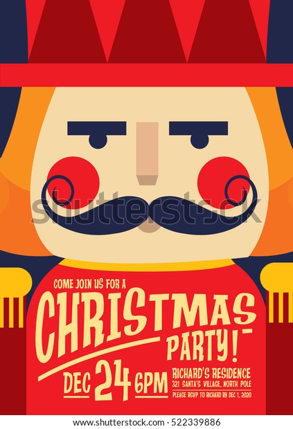 nutcracker christmas party invitation\
card template\
vector/illustration