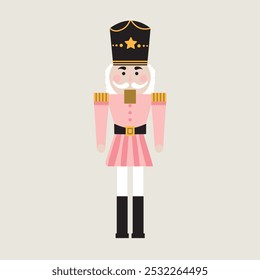 nutcracker christmas pink design vector