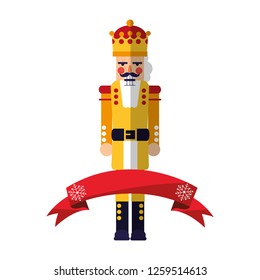 nutcracker christmas ribbon white background