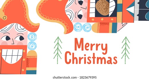 Nutcracker. Christmas tree decoration. Vector illustration.