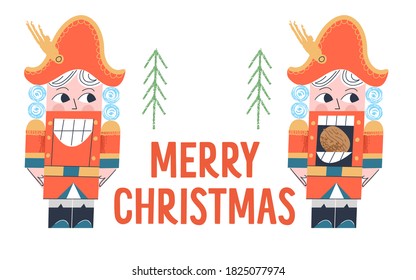 Nutcracker. Christmas tree decoration. Vector illustration.