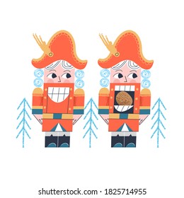 Nutcracker. Christmas tree decoration. Vector illustration.