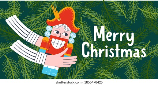 Nutcracker. Christmas tree decoration. Vector illustration.