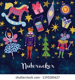 Nutcracker.  Christmas vector card 