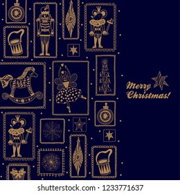 Nutcracker.  Christmas vector card 