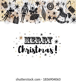 Nutcracker. Cute Christmas vector card. 
