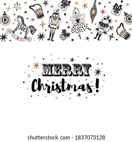 Nutcracker. Cute Christmas vector card. 
