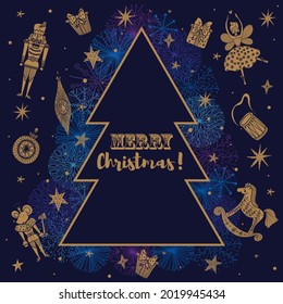 Nutcracker. Cute Christmas vector card. 
