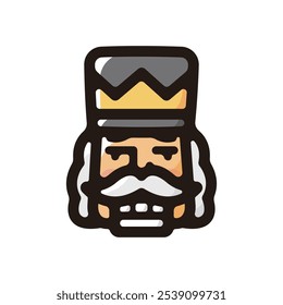 Nutcracker doll outline icon for graphic design, apps and websites