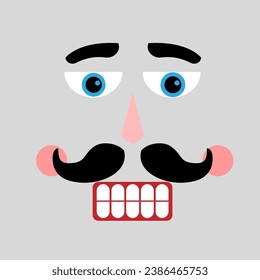 Nutcracker face icon vector. Nutcracker illustration sign. Ballet symbol or logo.