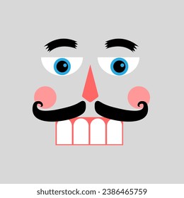 Nutcracker face icon vector. Nutcracker illustration sign. Ballet symbol or logo.