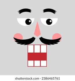 Nutcracker face icon vector. Nutcracker illustration sign. Ballet symbol or logo.