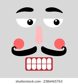 Nutcracker face icon vector. Nutcracker illustration sign. Ballet symbol or logo.