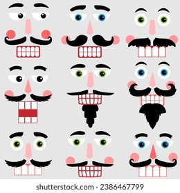 Nutcracker face icon vector set. Nutcracker illustration sign collection. Ballet symbol or logo.