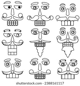 Nutcracker face icon vector set. Nutcracker illustration sign collection. Ballet symbol or logo.