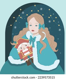 nutcracker, fairy tale. Clara and the Nutcracker. Marie and the Nutcracker. New Year's fairy tale, art.