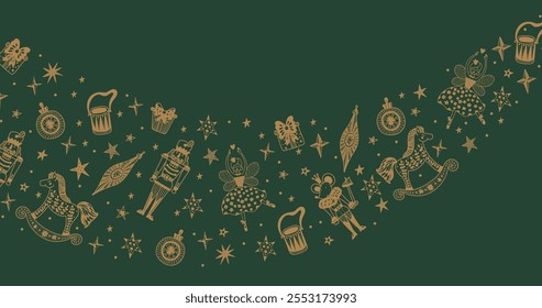 Nutcracker. Gold christmas wallpapers for your desktop. interior poster