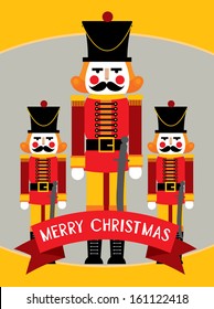 nutcracker greeting template vector/illustration