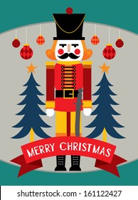 nutcracker greeting template vector/illustration