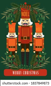 nutcracker greetings design template vector/illustration