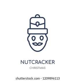 Nutcracker icon. Nutcracker linear symbol design from Christmas collection. Simple outline element vector illustration on white background.