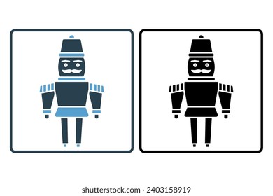 nutcracker icon. icon related to Christmas and the end of the year. solid icon style. simple vector design editable