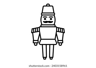 nutcracker icon. icon related to Christmas and the end of the year. line icon style. simple vector design editable