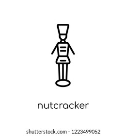 nutcracker icon. Trendy modern flat linear vector nutcracker icon on white background from thin line Christmas collection, outline vector illustration