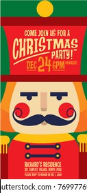 nutcracker invitation card template vector/illustration