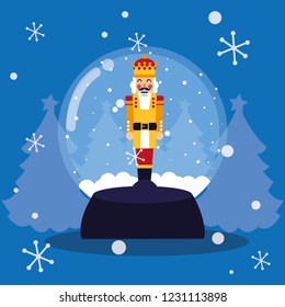 nutcracker king toy in crystal ball